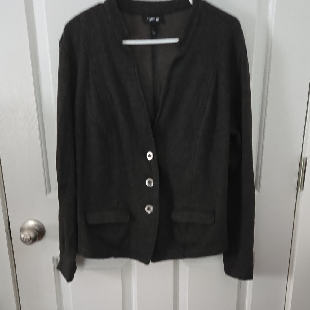 Torrid Dark Gray Blazer with Silver Buttons